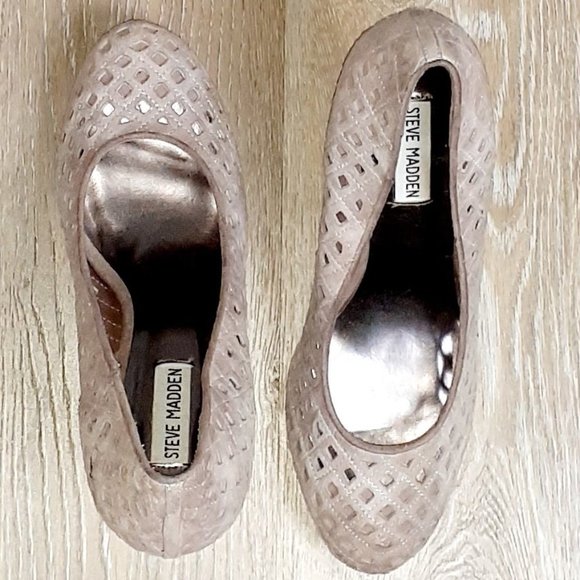 Steve Madden "Taliaa" Medium Tan Suede Heels - Picture 2 of 5